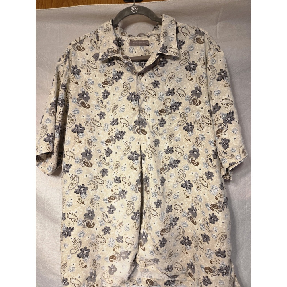 Daniel Cremieux Men's Short Sleeve Button Down Shirt Tan XL